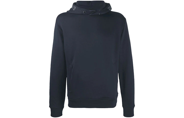 Emporio Armani SS21 Solid Logo Pullover Hoodie Navy Blue 6H1MQ0-1JQLZ-0920