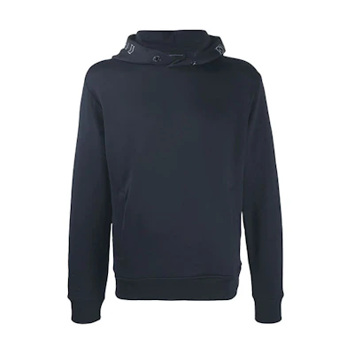 Emporio Armani SS21 Solid Logo Pullover Hoodie Navy Blue 6H1MQ0-1JQLZ-0920