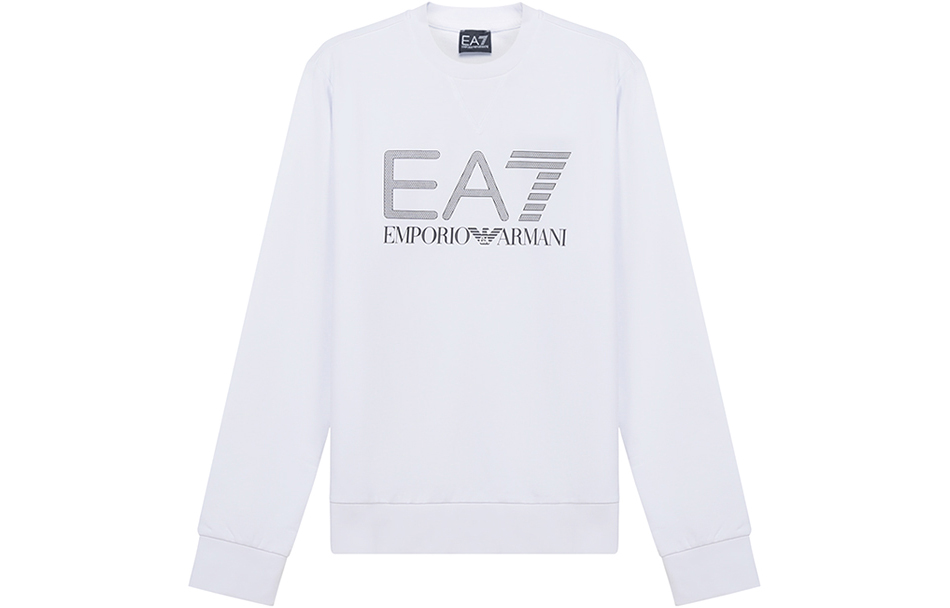 Emporio Armani SS21 White Logo Print Crewneck Sweatshirt 3KPM60-PJ05Z-1100