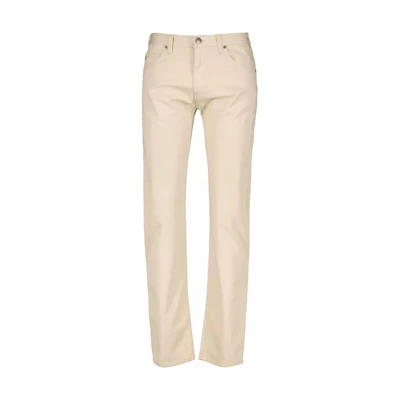 Emporio Armani SS22 Beige High-Waist Slim Straight Casual Jeans. 8N1J45-1GN0Z-0142