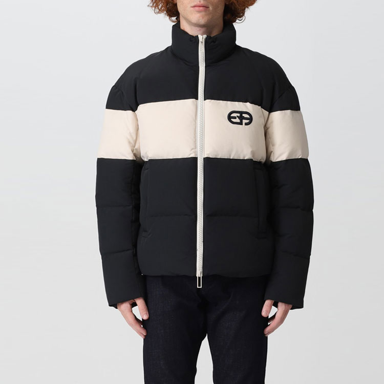 Purchase EMPORIO ARMANI SS22 黑色拼接寬鬆版冬季羽絨外套 6L1BL7-1NKZZ-999