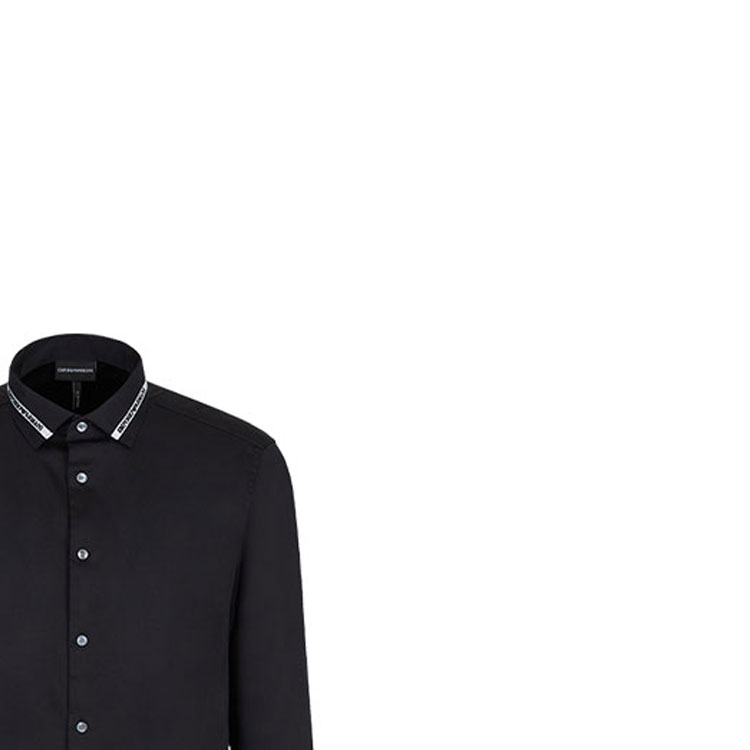 Details for Kemeja Lengan Panjang Emporio Armani SS22 Hitam Katun 3L1CD4-1NBNZ-0047