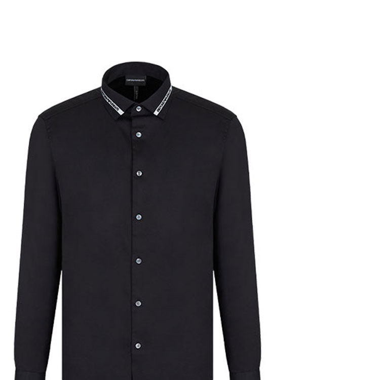 Sizing Kemeja Lengan Panjang Emporio Armani SS22 Hitam Katun 3L1CD4-1NBNZ-0047