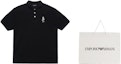 Shop EMPORIO ARMANI SS22 黑色刺繡圖案短袖POLO衫. 3L1FAU-1JTKZ-0999