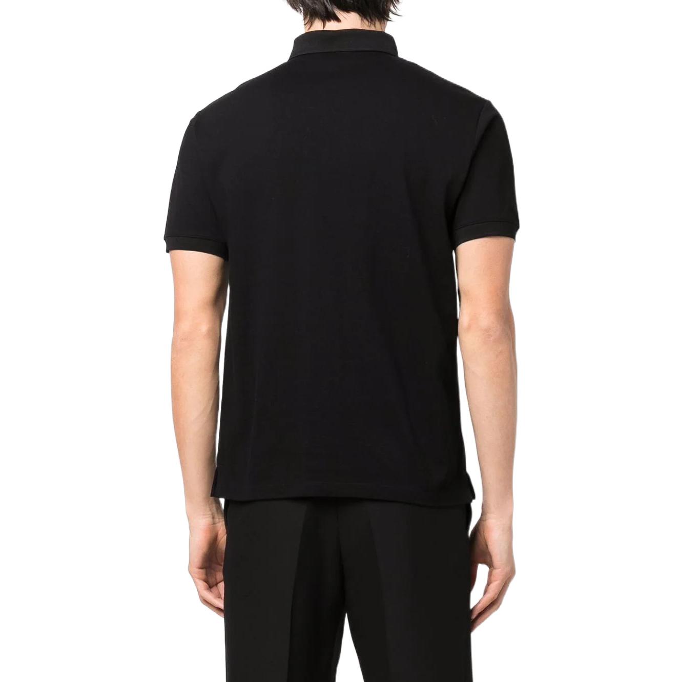 Sizing EMPORIO ARMANI SS22 ブラック 刺繍柄 ポロシャツ 半袖 3L1FAU-1JTKZ-0999