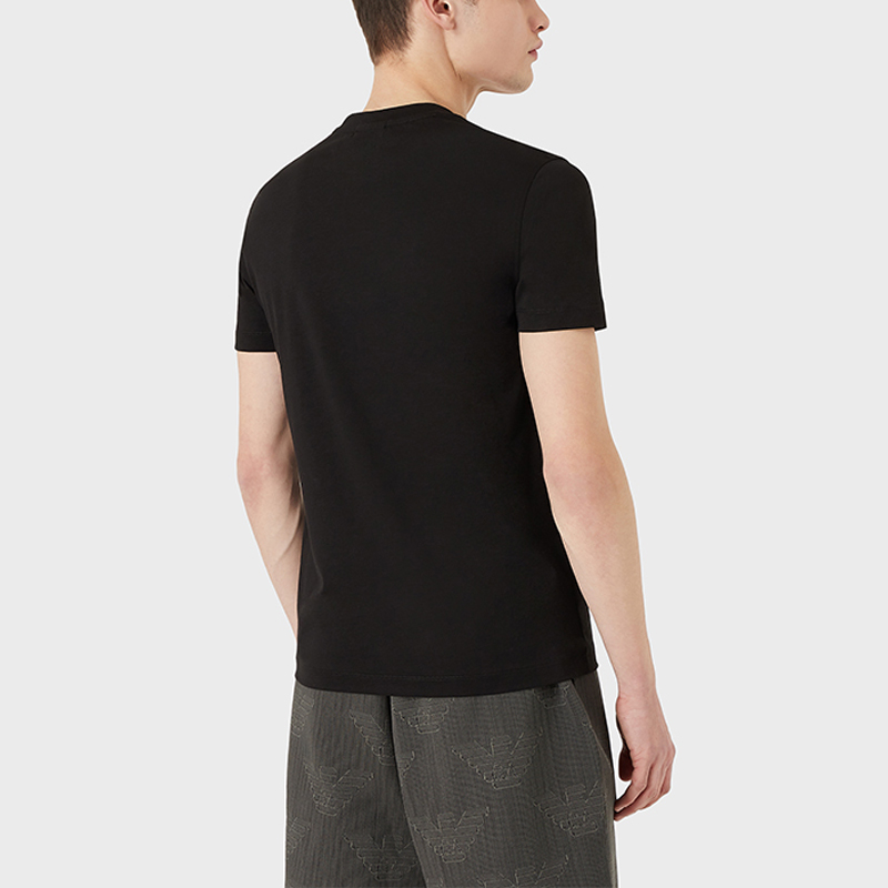EMPORIO ARMANI SS22  Black Graphic Print Cotton Short Sleeve T-Shirt 3L1TFF-1JPZZ-0999 圖 6