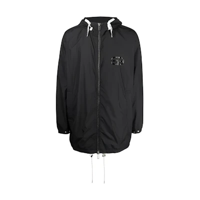 Emporio Armani SS22 Black Hoodie Jacket with Logo Print. 3L1BA8-1NCG-Z0999