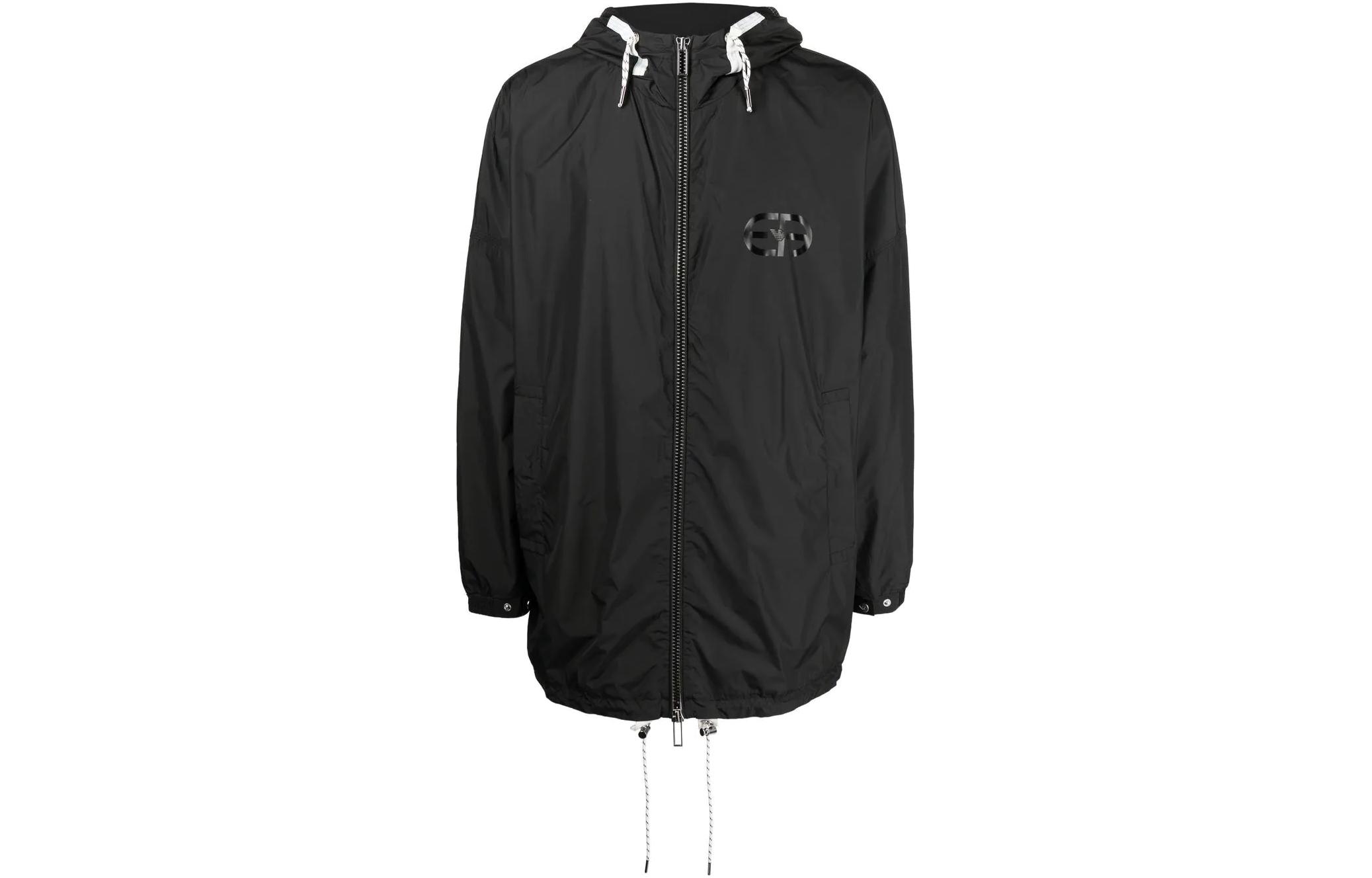 Order エンポリオアルマーニ SS22 ロゴプリント付きブラックフーディージャケット. 3L1BA8-1NCG-Z0999