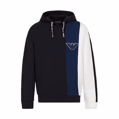 Emporio Armani SS22 Black Logo Eagle Graphic Hoodie 3L1MCA-1JHSZ-F917