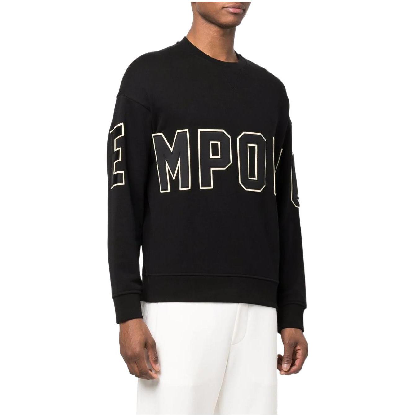 Lookbook エンポリオ アルマーニ SS22 ロゴプリント入りブラック長袖スウェットシャツ. 3L1MCL-1JWPZ-0999
