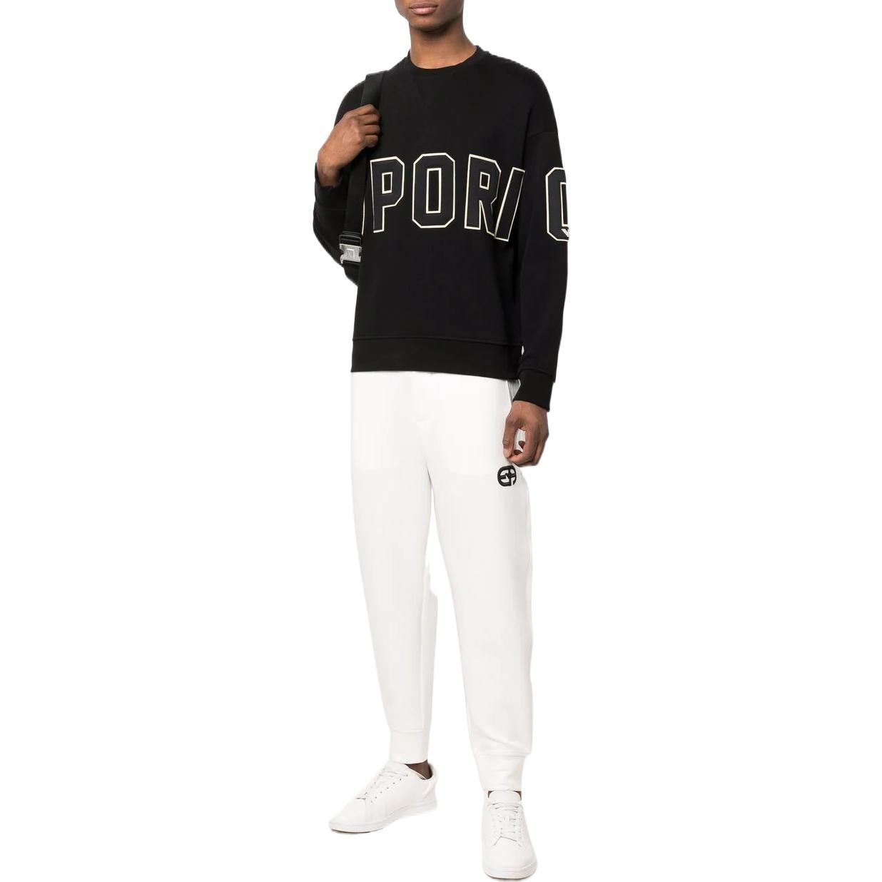 Purchase エンポリオ アルマーニ SS22 ロゴプリント入りブラック長袖スウェットシャツ. 3L1MCL-1JWPZ-0999