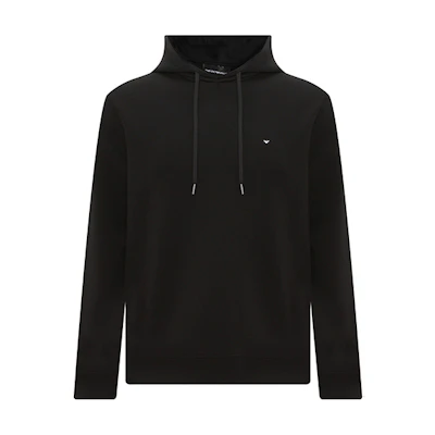 EMPORIO ARMANI SS22 Black Pullover Hoodie Casual Long Sleeve Sweater. 6L1MQ2-1JHSZ-13