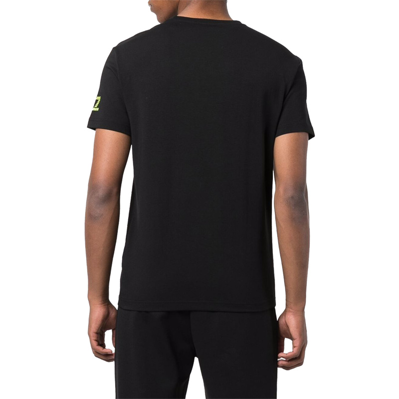 Shop EMPORIO ARMANI 黑色标志短袖T恤 SS22款 6KPT32-PJ9TZ-1200