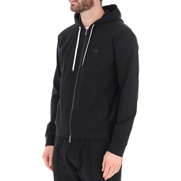 Details for EMPORIO ARMANI SS22  Black Zip-Up Hoodie Jacket with Hood. 8N1MG0-1JBTZ-0999