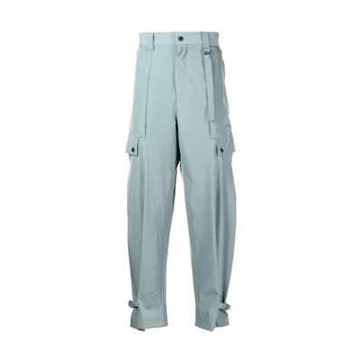 Emporio Armani SS22 Blue Solid Color Drawstring Casual Pants. I1P460-I1525-0585