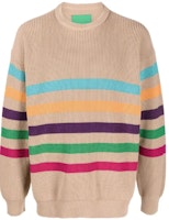 Emporio Armani SS22 Brown Colorful Striped Knit Pullover Sweater. 3L1MZ2-1M7FZ-F408 Emporio Armani SS22 Brown Colorful Striped Knit Pullover Sweater. 3L1MZ2-1M7FZ-F408