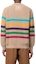 Shop Emporio Armani SS22 Brown Colorful Striped Knit Pullover Sweater. 3L1MZ2-1M7FZ-F408