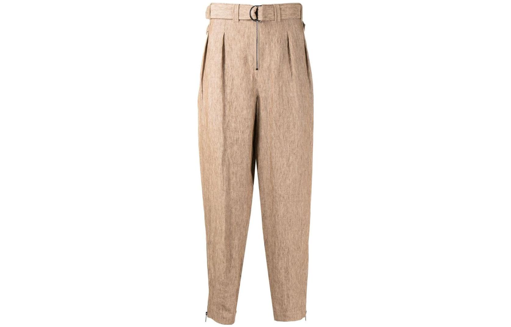 Emporio Armani SS22  Casual Pants with Pleated Detail Brown. I1P830I1448112