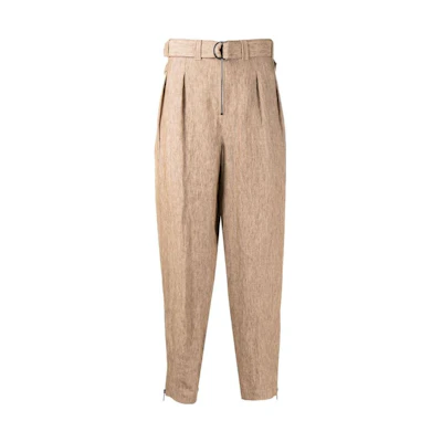 Emporio Armani SS22 Casual Pants with Pleated Detail Brown. I1P830I1448112