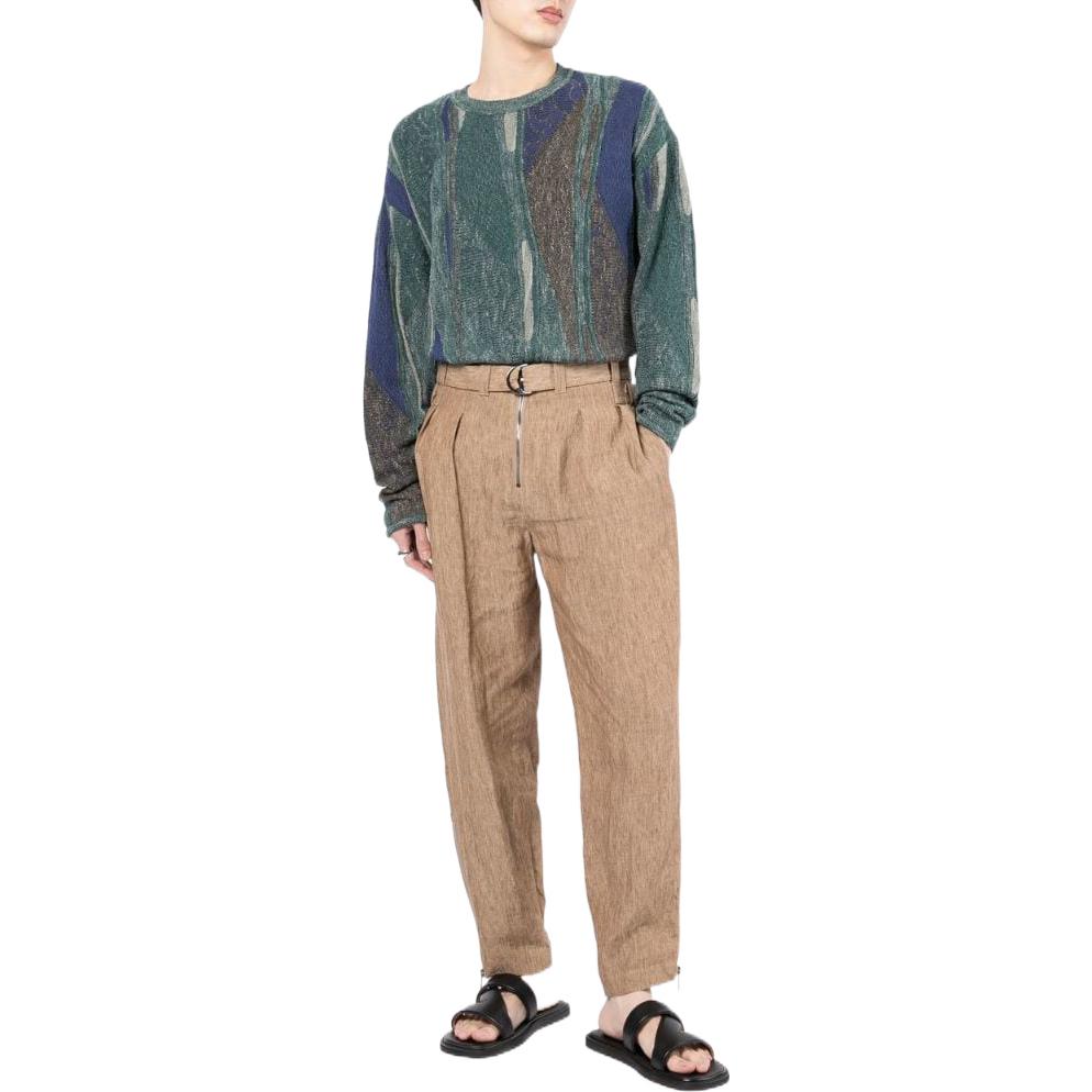 Lookbook エンポリオアルマーニ SS22 プリーツディテール付きカジュアルパンツ ブラウン I1P830I1448112