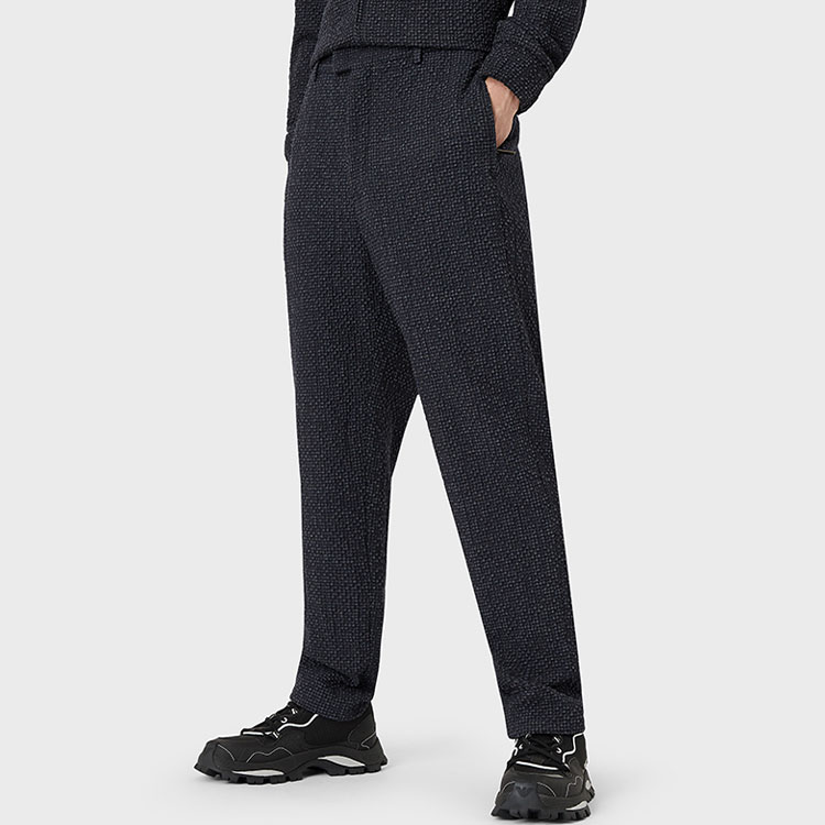 Purchase 安普里奥·阿玛尼 SS22 深蓝色泡泡纱牛仔风休闲裤 I1P820I1010-921