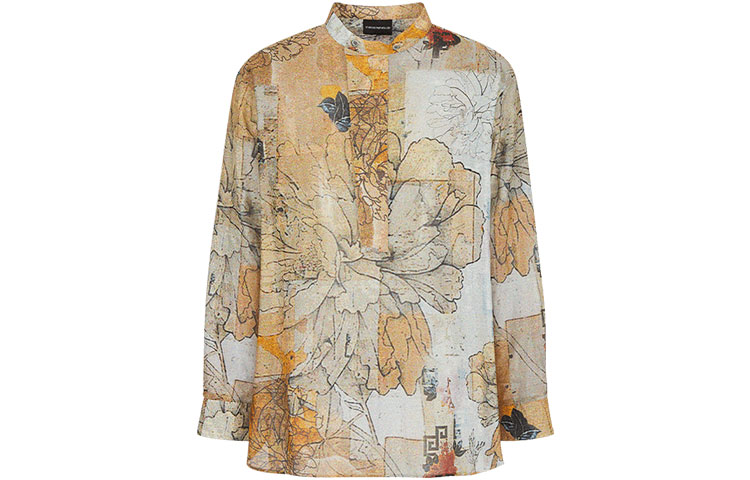 Order EMPORIO ARMANI SS22 Kemeja Lengan Panjang Motif Bunga Multicolor. I1CF9L-I143C-037