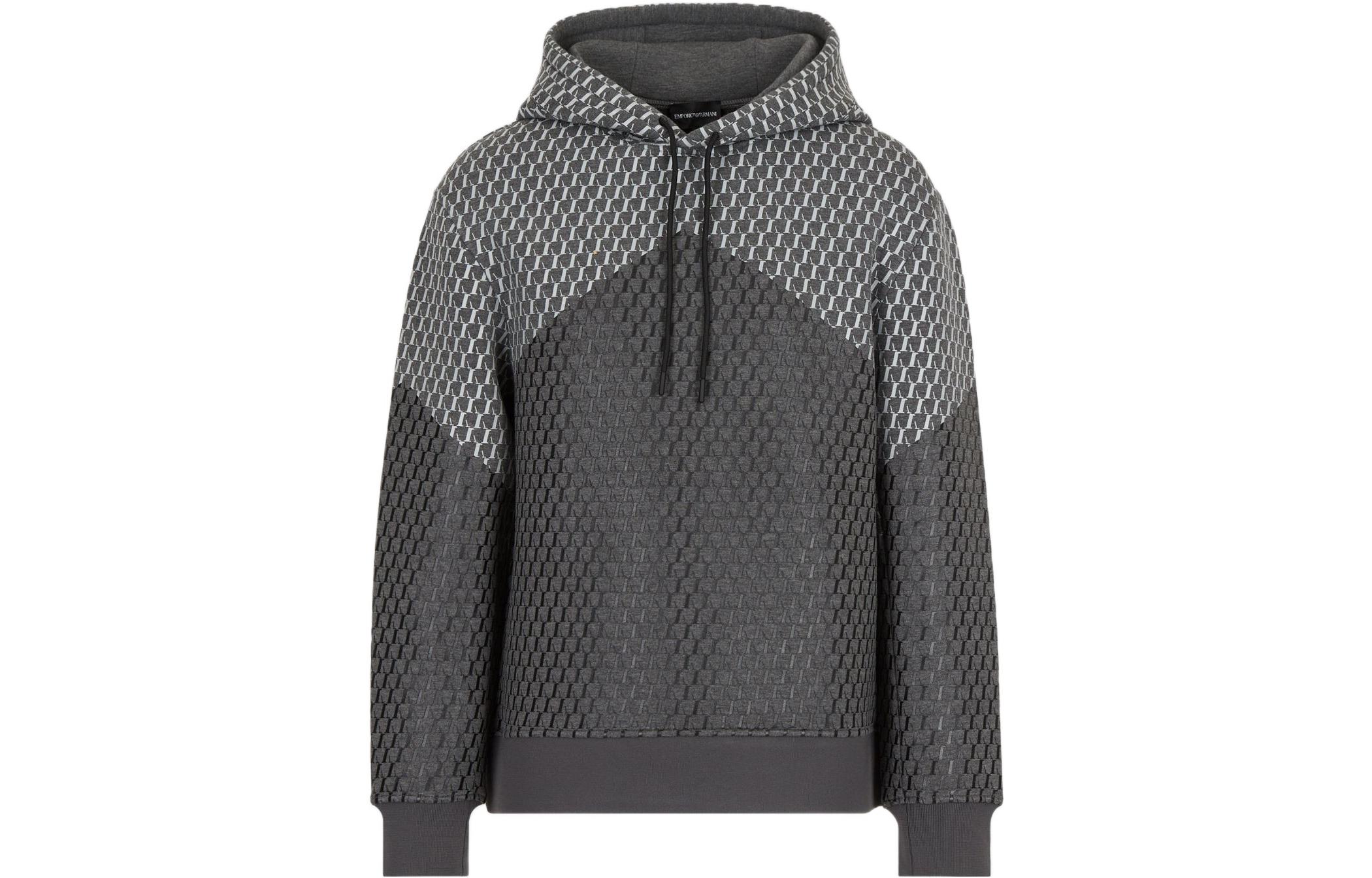 Emporio Armani SS22  Grey Knit Hoodie with Back Logo Print Design. 3L1M6-P1JV9Z-F609 圖 2