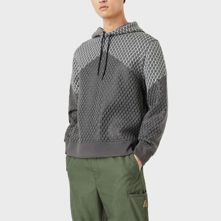 Emporio Armani SS22  Grey Knit Hoodie with Back Logo Print Design. 3L1M6-P1JV9Z-F609 圖 5