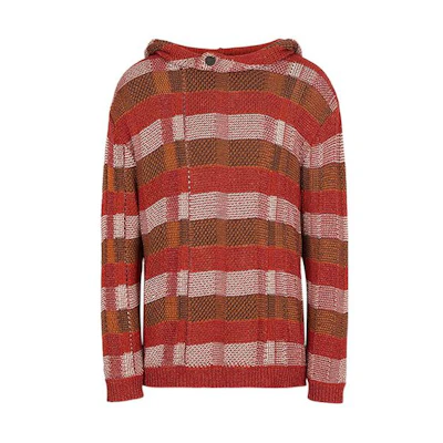 Emporio Armani SS22 Jacquard Striped Knit Hoodie Multicolor 3L1MV4-1M04Z-F203