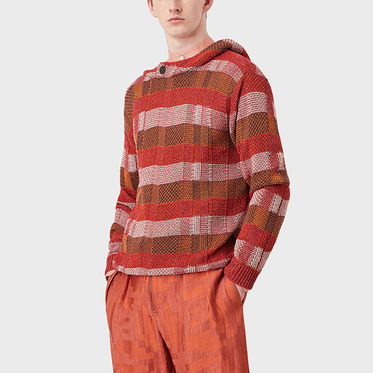 Emporio Armani SS22  Jacquard Striped Knit Hoodie Multicolor 3L1MV4-1M04Z-F203 圖 5