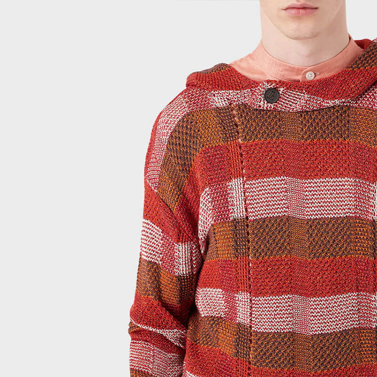Emporio Armani SS22  Jacquard Striped Knit Hoodie Multicolor 3L1MV4-1M04Z-F203 圖 6