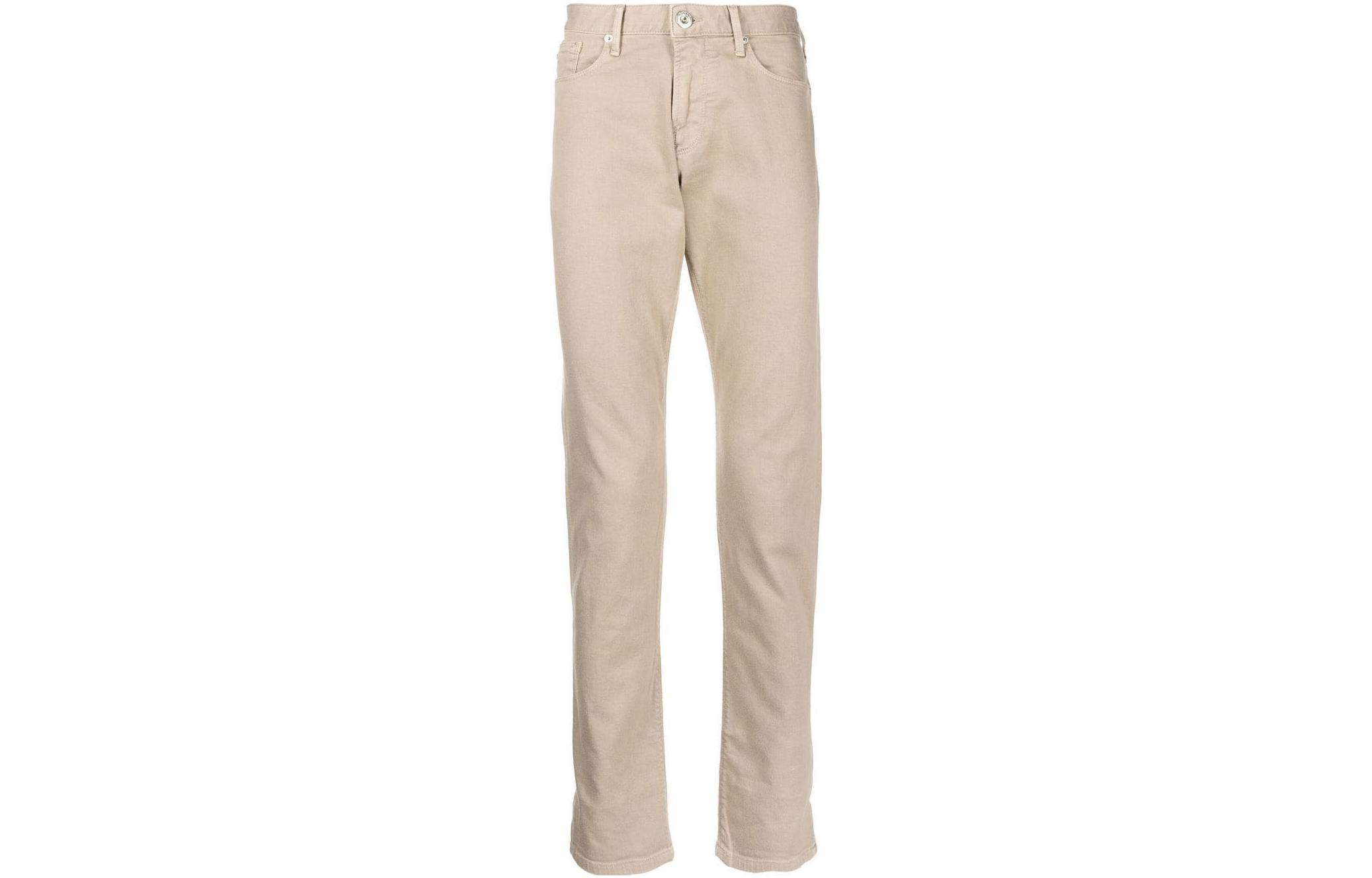 Emporio Armani SS22  Khaki Mid-Rise Straight-Leg Jeans. 3L1J06-1N4RZ-0143