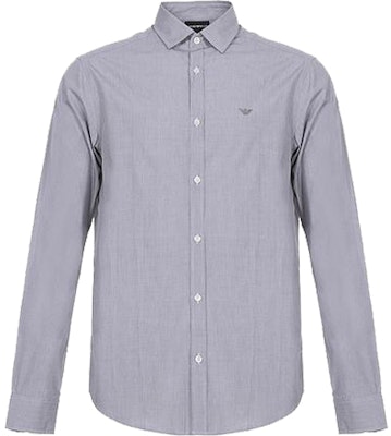 EMPORIO ARMANI SS22 Light Grey Long Sleeve Shirt with Logo Embroidery. 8N1C75-1V04Z-0636 Buy EMPORIO ARMANI SS22 Light Grey Long Sleeve Shirt with Logo Embroidery. 8N1C75-1V04Z-0636