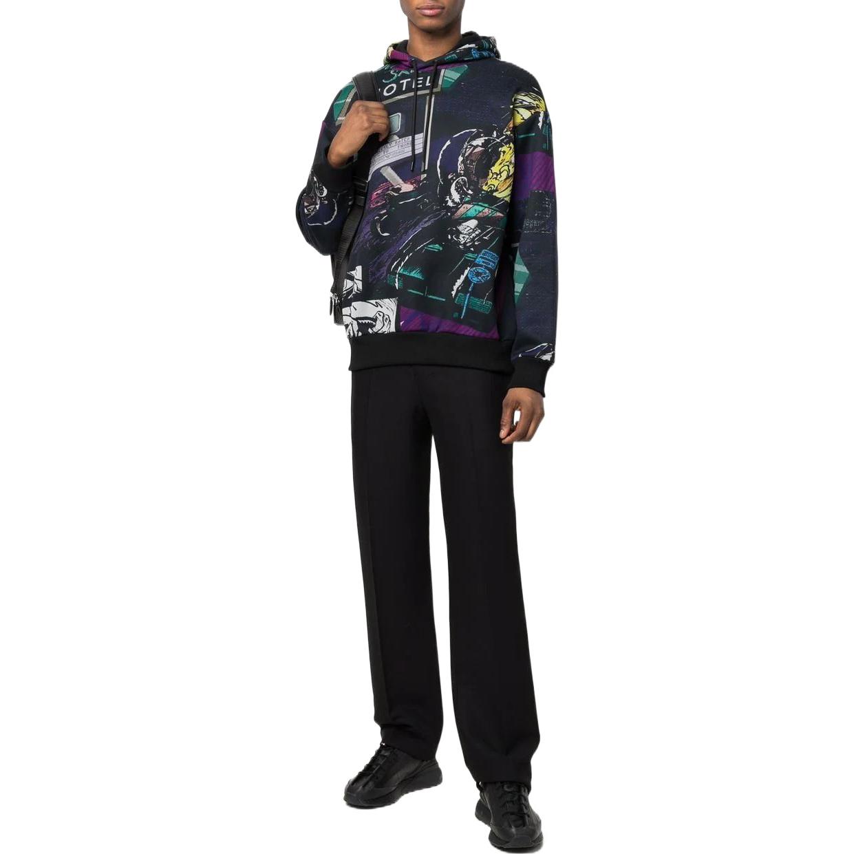 Lookbook Emporio Armani SS22  Logo Print Drawstring Hoodie Black. 3L1M8P-1JW2Z-F014