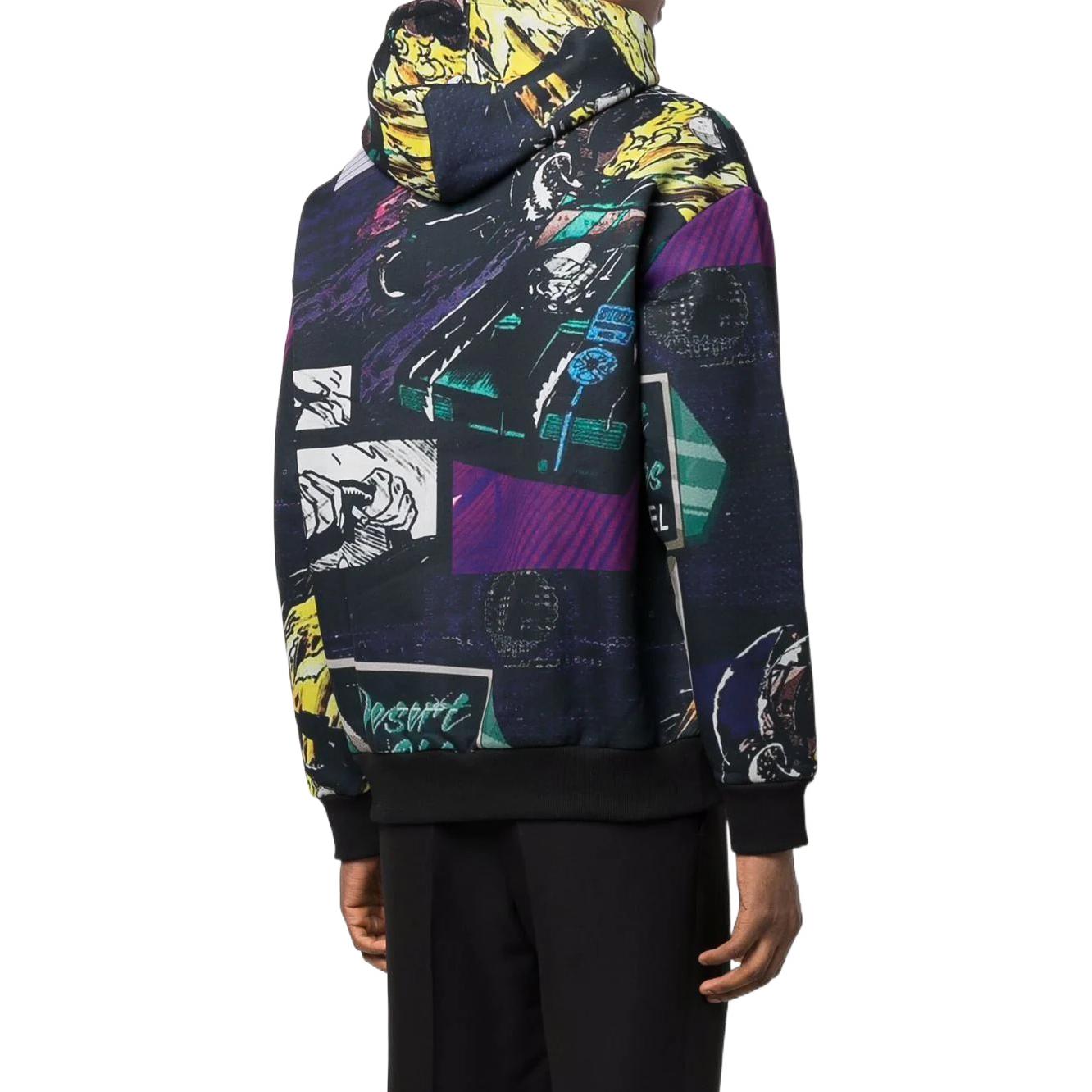 Purchase Emporio Armani SS22  Logo Print Drawstring Hoodie Black. 3L1M8P-1JW2Z-F014