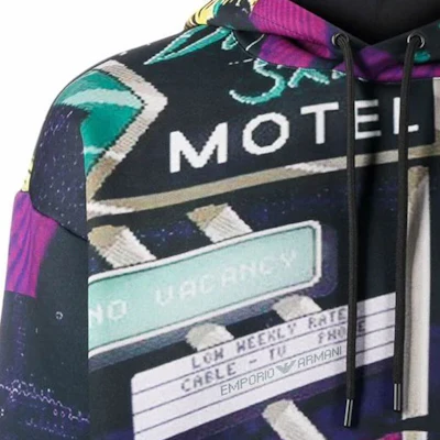 Emporio Armani SS22 Logo Print Drawstring Hoodie Black. 3L1M8P-1JW2Z-F014 Details for Emporio Armani SS22 Logo Print Drawstring Hoodie Black. 3L1M8P-1JW2Z-F014