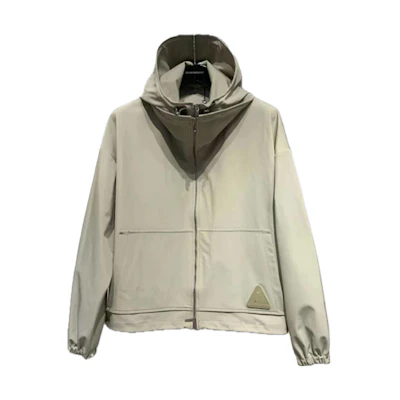 Emporio Armani SS22 Logo Zip Jacket in Khaki. I1R610-I1525-0524