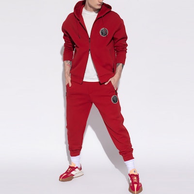 EMPORIO ARMANI SS22 Red Logo Print Knit Joggers. 3L1PBC-1JHSZ-0309 Lookbook EMPORIO ARMANI SS22 Red Logo Print Knit Joggers. 3L1PBC-1JHSZ-0309
