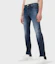 Shop EMPORIO ARMANI SS22 修身款藍色破洞牛仔褲拉鍊鈕扣設計 3L1J06-1DN8Z-0942