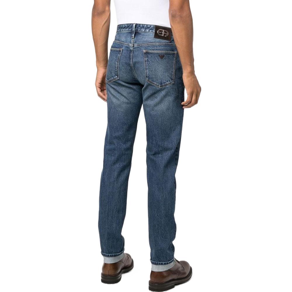 Shop Emporio Armani SS22 Slim Fit Straight Jeans Biru Pudar. 6L1J75-1DMHZ-0942