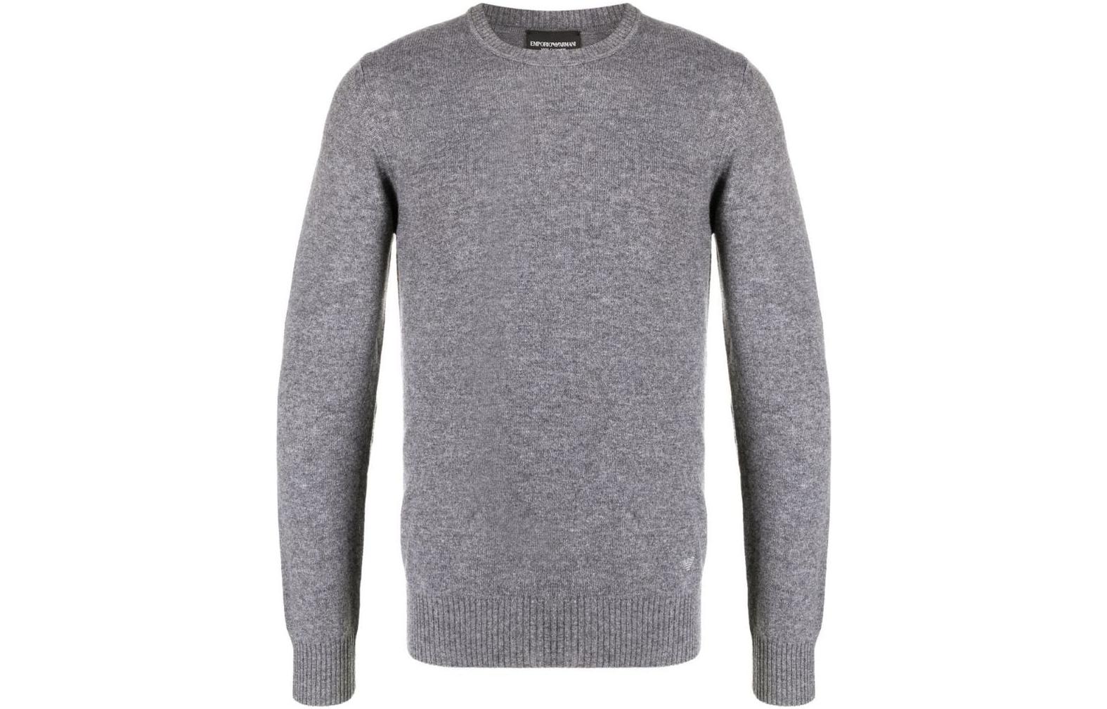 Emporio Armani SS22  Solid Color Gray Crewneck Sweater Long Sleeve. 8N1M391M71Z0626