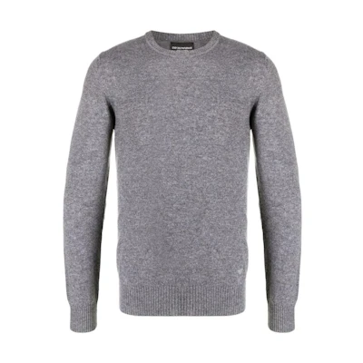 Emporio Armani SS22 Solid Color Gray Crewneck Sweater Long Sleeve. 8N1M391M71Z0626