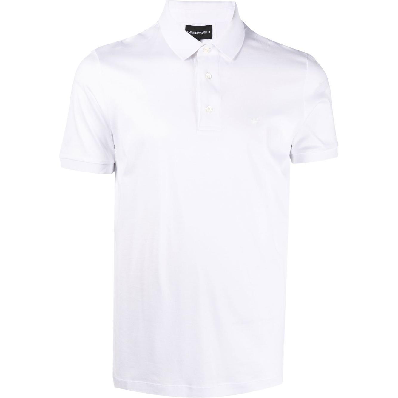 EMPORIO ARMANI SS22  Solid Color Short Sleeve Polo Shirt White 8N1F96-1JUVZ-0100