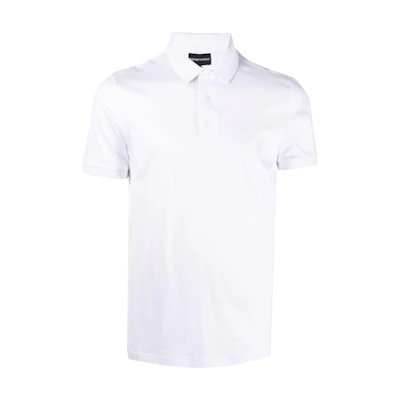 EMPORIO ARMANI SS22 Solid Color Short Sleeve Polo Shirt White 8N1F96-1JUVZ-0100