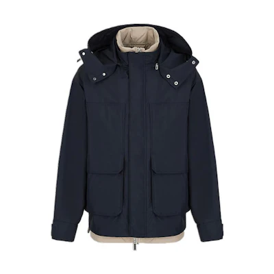 EMPORIO ARMANI SS22 Two-Piece Hooded Puffer Jacket Navy Blue. 3L1BG4-1NTHZ-0920