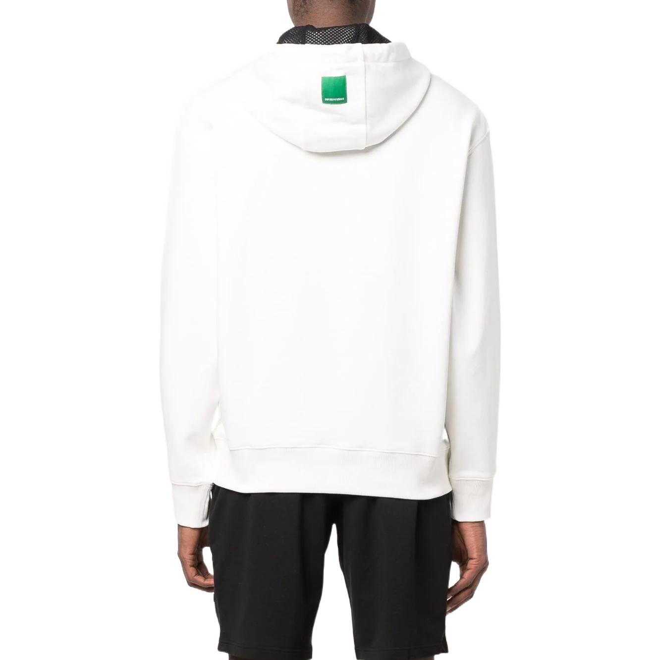 Purchase EMPORIO ARMANI SS22  White Beach Hut Print Hoodie. 3L1M7C-1JVHZ-0102