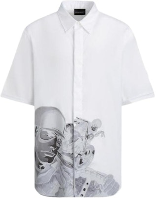 EMPORIO ARMANI SS22 White Button-Up Shirt with Graphic Print. I1CC3I-I128C-102 Buy EMPORIO ARMANI SS22 White Button-Up Shirt with Graphic Print. I1CC3I-I128C-102