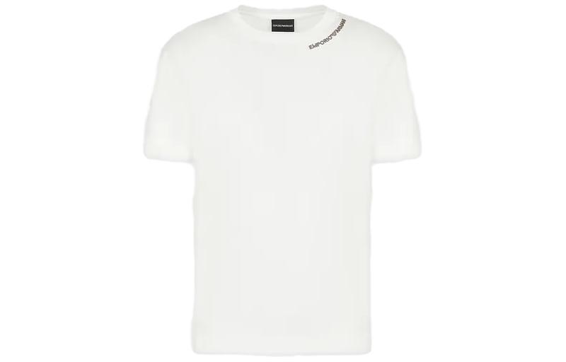 Order Emporio Armani SS22  White Crew Neck Logo Print T-Shirt. 3R1TT4-1JUVZ-0101