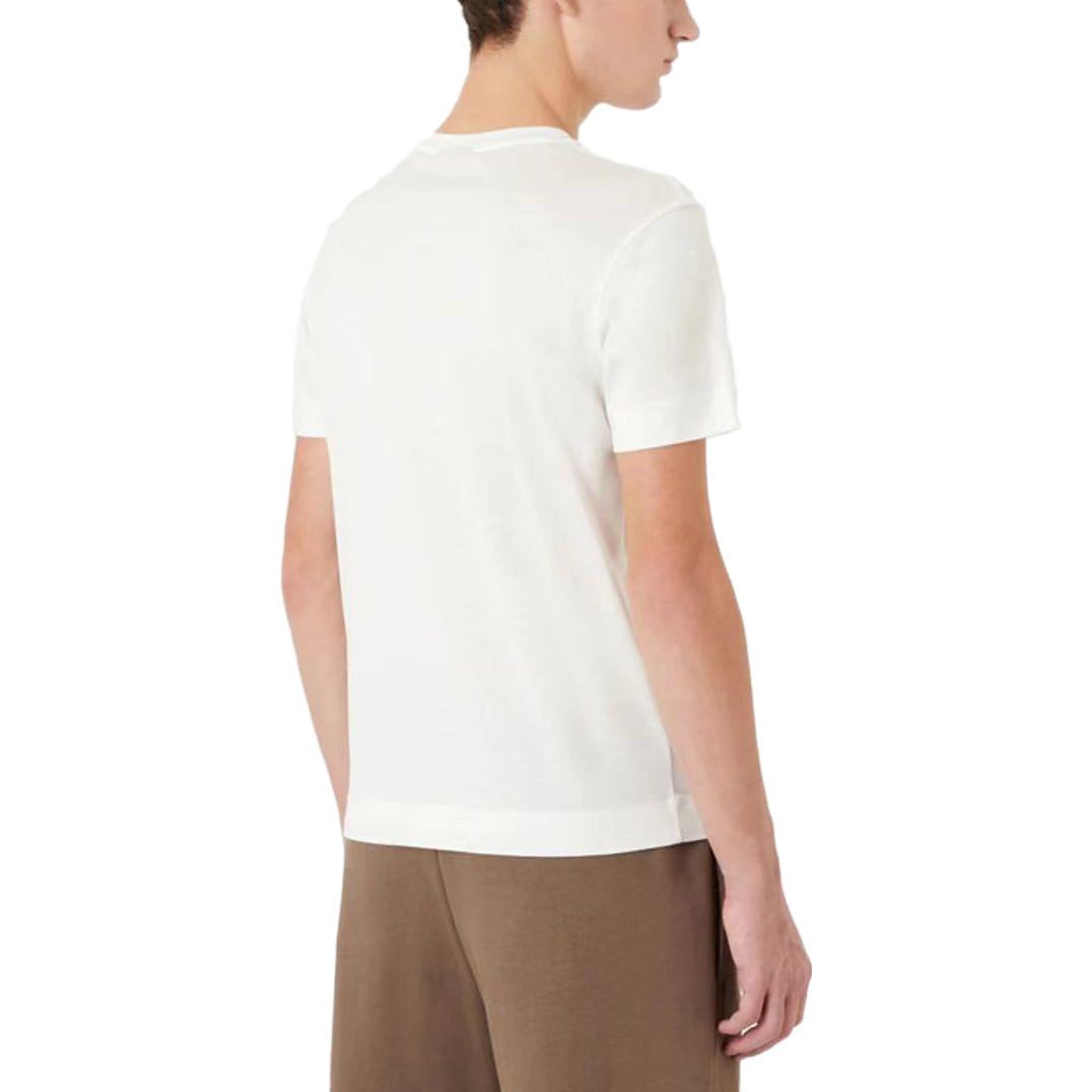 Shop Emporio Armani SS22  White Crew Neck Logo Print T-Shirt. 3R1TT4-1JUVZ-0101