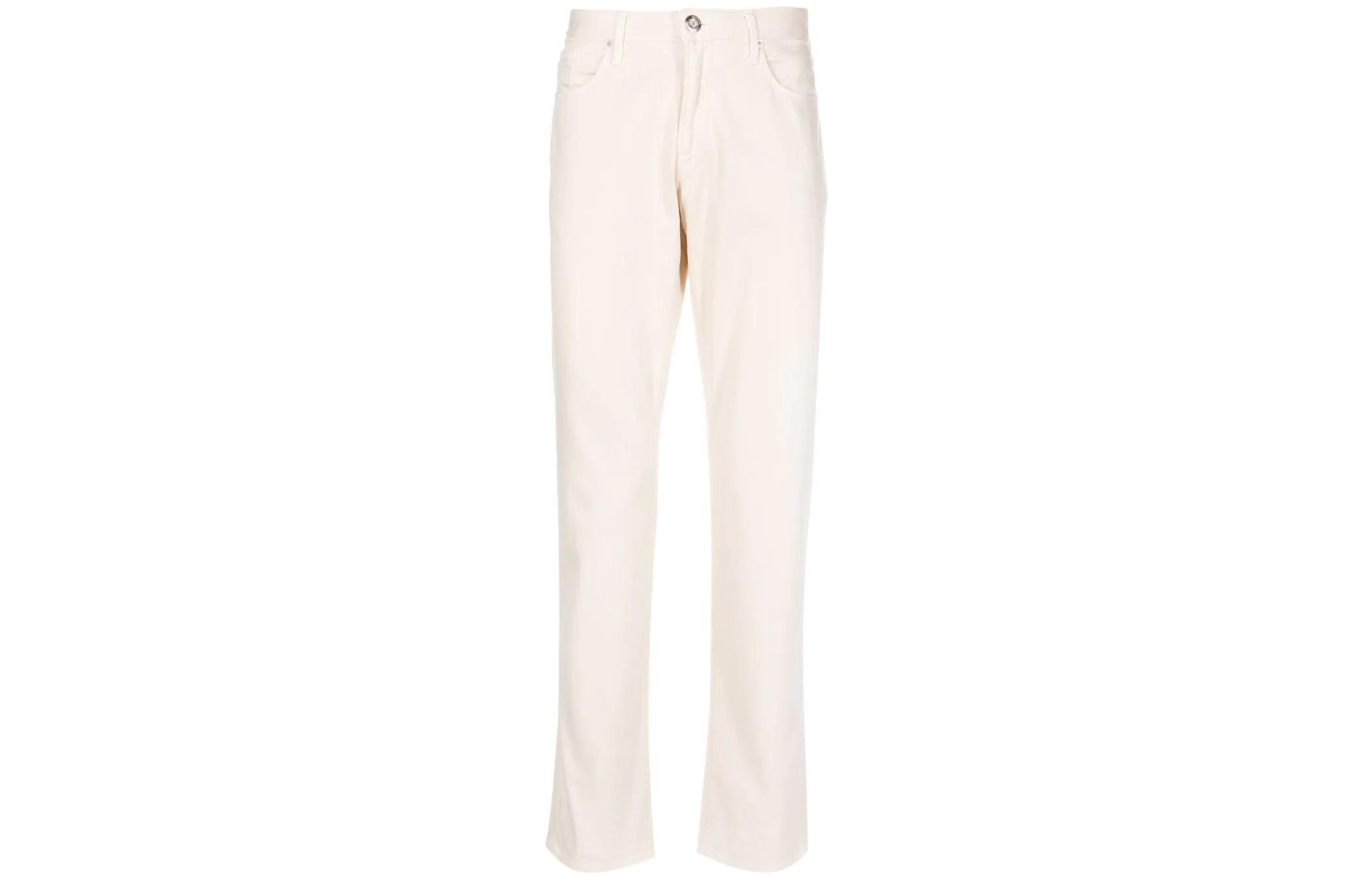 Emporio Armani SS22  White Mid-Rise Straight-Leg Jeans 3L1J06-1N4RZ-0128
